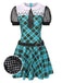 [Vorverkauf] Blau 1970er Plaid Peter Pan Kragen Frankie Stein Kleid
