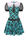 [Vorverkauf] Blau 1970er Plaid Peter Pan Kragen Frankie Stein Kleid