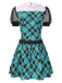 [Vorverkauf] Blau 1970er Plaid Peter Pan Kragen Frankie Stein Kleid