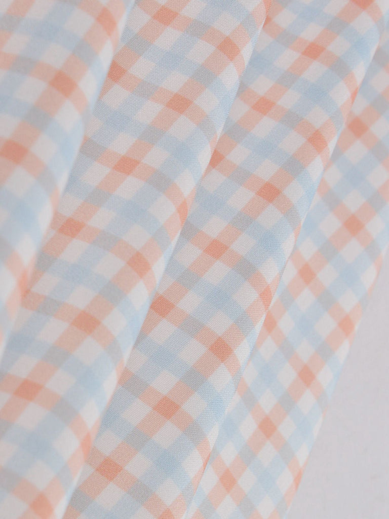 Weiß 1950er Gingham Plaid Spaghetti Träger Kleid