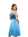 Blau 1950er Halloween Elsa Pailletten Schneeflocke Träger Kleid