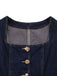 Blau 1950er Quadratischer Hals Tasteed Denim Weste