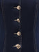 Blau 1950er Quadratischer Hals Tasteed Denim Weste
