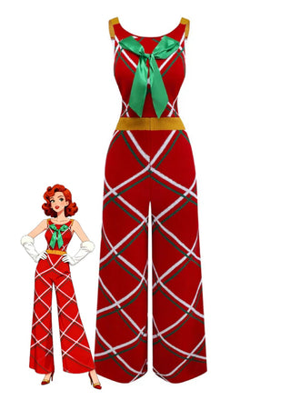 1960er Bogen Weihnachten Plaid Patchwork Jumpsuit