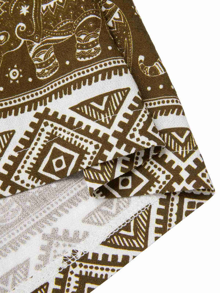 [Vorverkauf] 2PCS 1940er Besticktes Bluse & Elefant Drucken Rock