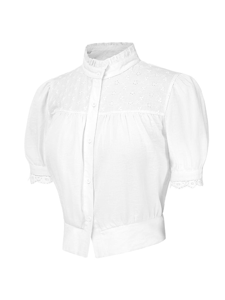 [Vorverkauf] 2PCS 1940er Besticktes Bluse & Elefant Drucken Rock