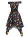 [Vorverkauf] Schwarz 1950er Schulterfrei Unregelmäßiger Saum Jack & Sally Kleid
