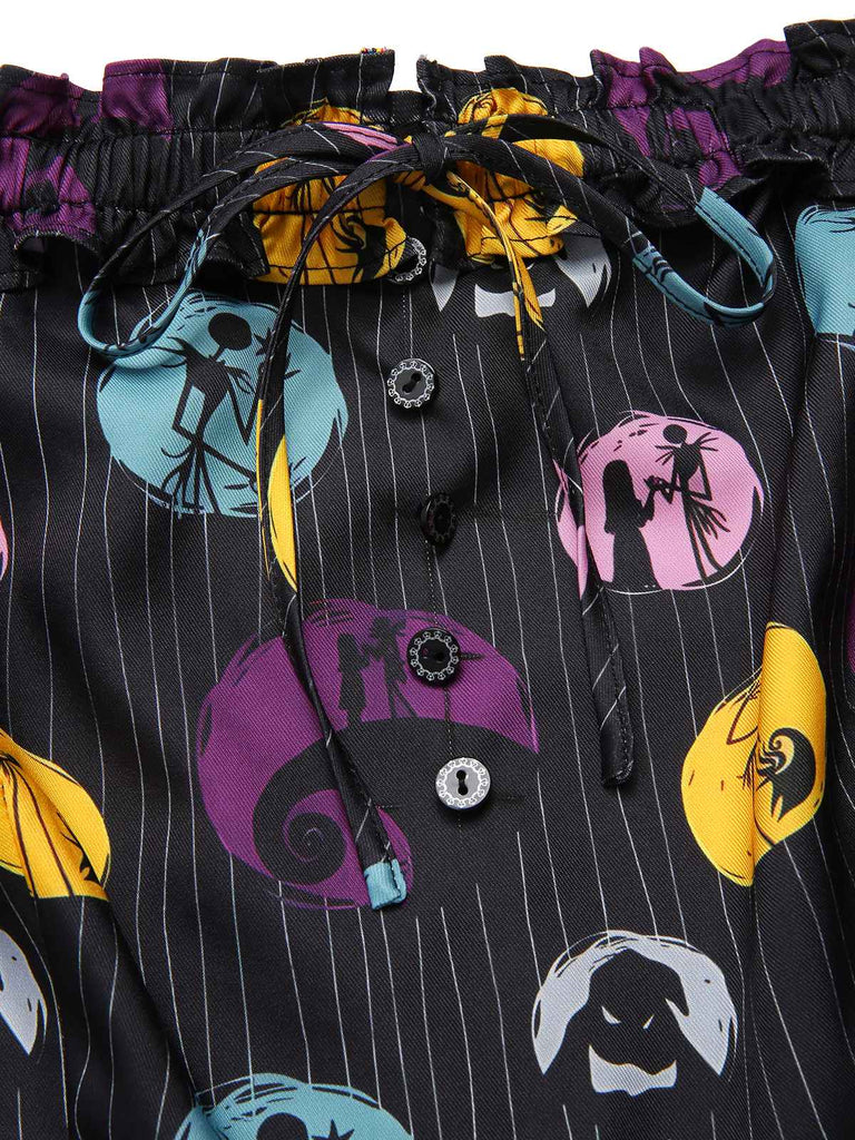 [Vorverkauf] Schwarz 1950er Schulterfrei Unregelmäßiger Saum Jack & Sally Kleid