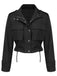 [Vorverkauf] Schwarz 1950er Revers Box-Pleat Tasche Jacke