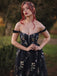 Schwarz 1930er Blumen Netz Stäbchen Schnürung Kleid