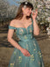 Grün 1930er Blumen Netz Stäbchen Schnürung Kleid