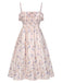 [Vorverkauf] [Übergröße] Rosa 1970er Blumen Gerüschter-Saum Kleid