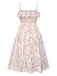 [Vorverkauf] [Übergröße] Rosa 1970er Blumen Gerüschter-Saum Kleid