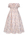 [Vorverkauf] [Übergröße] Rosa 1970er Blumen Gerüschter-Saum Kleid