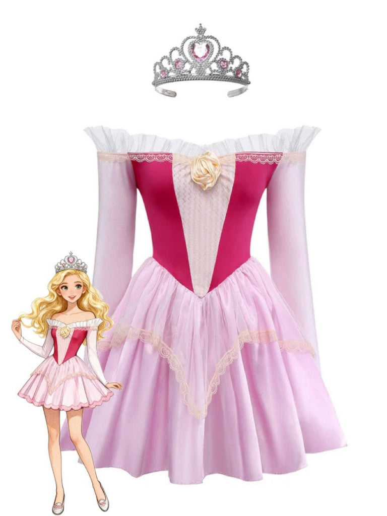 Rosa 1940er Prinzessin Schulterfrei Tüll Party Kleid