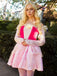 Rosa 1940er Prinzessin Schulterfrei Tüll Party Kleid