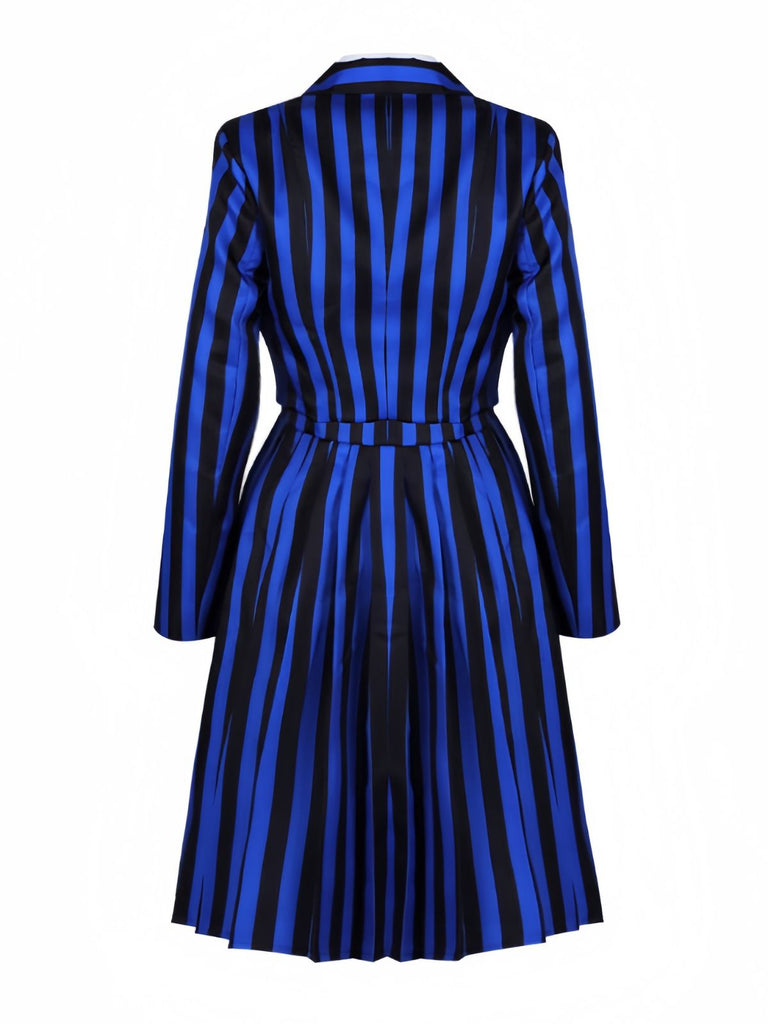 Blau 1940er Streifen Wednesday Enid Uniform Set
