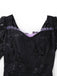 Schwarz 1950er Gothic Hexe Braut Spitze Besticktes Kleid