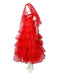 Rot 1950er Halloween Geisterbraut Dots Kleid Set