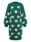 Grün 1960er Weihnachten Santa Claus Pullover Kleid