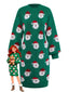 Grün 1960er Weihnachten Santa Claus Pullover Kleid