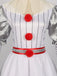 Silber 1960er Halloween IT Pennywise Streifen Puffärmel Flaumig Kleid