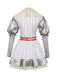 Silber 1960er Halloween IT Pennywise Streifen Puffärmel Flaumig Kleid