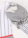 Silber 1960er Halloween IT Pennywise Streifen Puffärmel Flaumig Kleid