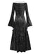 1980er Gothic Hexe Fledermausärmel Kleid Mit Kapuze