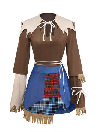 2PCS Braun 1960er Halloween Vogelscheuche Set