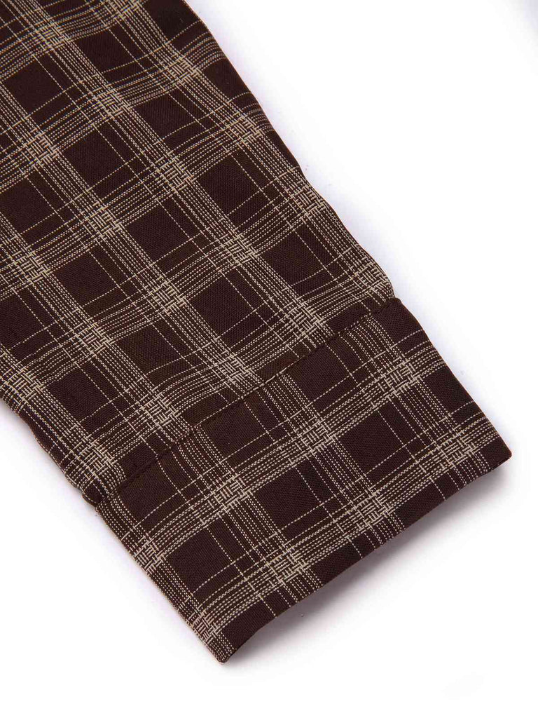 [Vorverkauf] Khaki 1960er Revers Tartan Plaids Reißverschluss Jacke