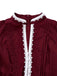 [Vorverkauf] Weinrot 1930er Viktorianisch Spitze Langarm Kleid