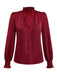 [Vorverkauf] 2PCS Rot 1940er Krawattenhals Bluse & Plaid Rock