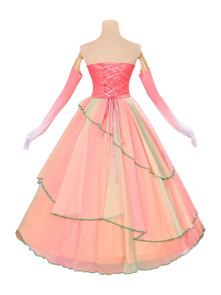 2PCS Rosa 1970er Böse Hexe Glinda Top & Rock Set