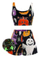 1970er Halloween Flanell Graffiti Glow-in-the-Dark Pyjama