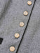 Grau 1940er Kunstwolle Stehkragen Tasten Jacke