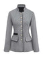 Grau 1940er Kunstwolle Stehkragen Tasten Jacke
