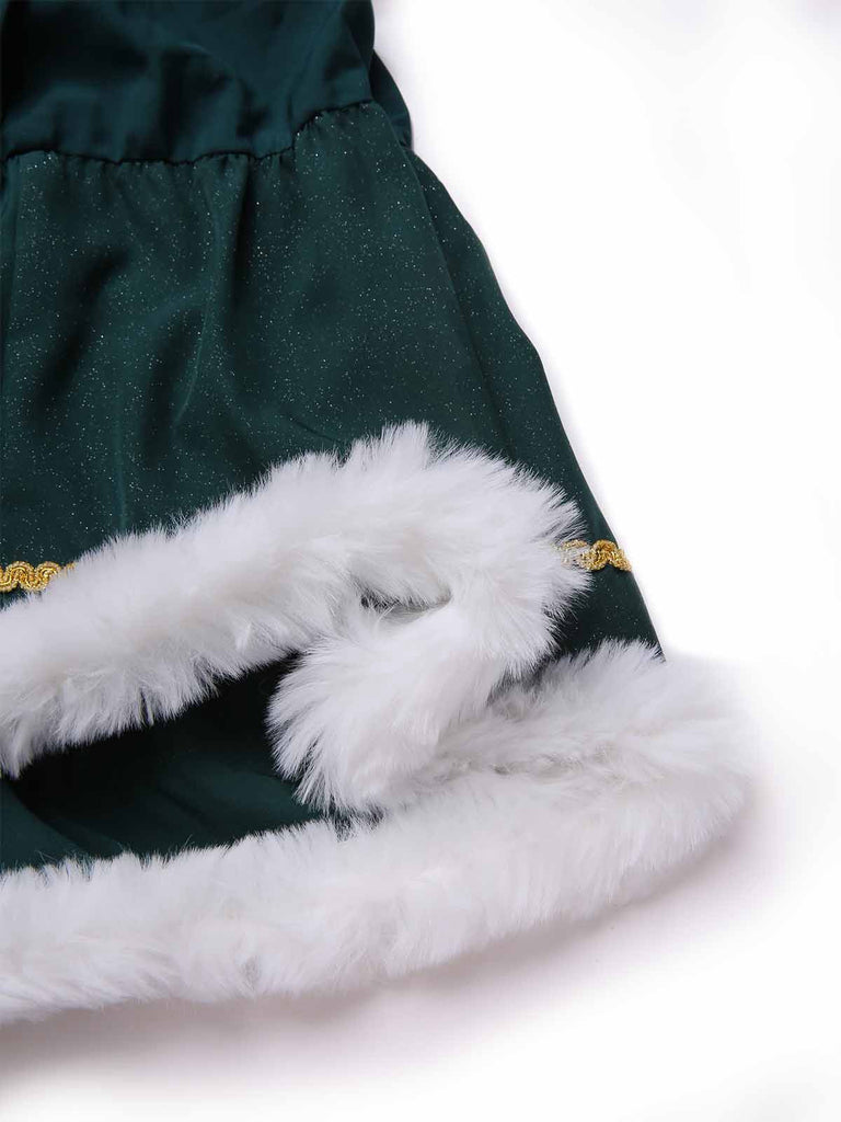 [Vorverkauf] Grün 1950er Bogen Funkeln Plüschkanten Torten Kleid