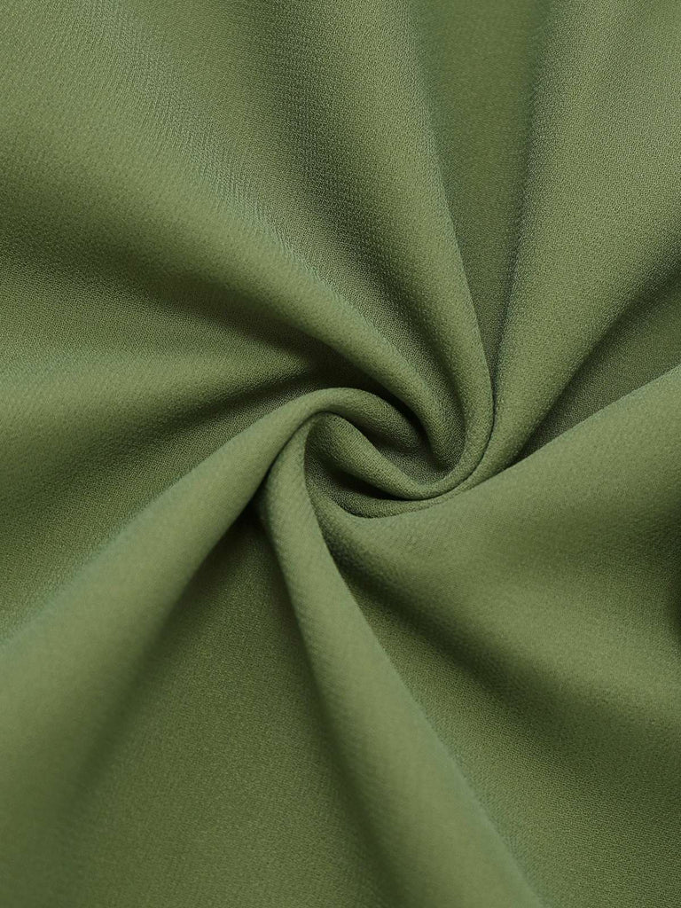 [Vorverkauf] Grün & Gold 1970er Transparenter Glockenärmel Kleid