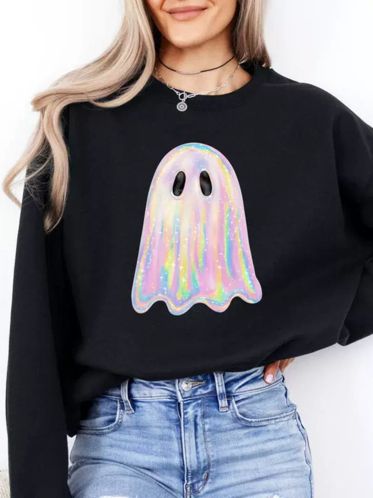 Vintage 1980er Halloween Geist Kürbis Sweatshirt