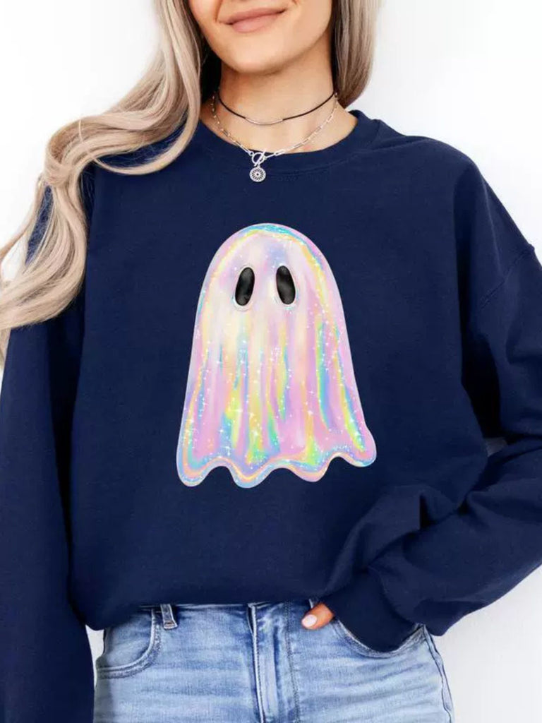 Vintage 1980er Halloween Geist Kürbis Sweatshirt