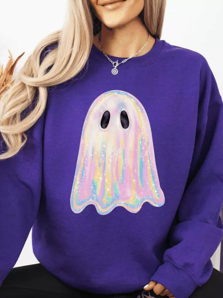 Vintage 1980er Halloween Geist Kürbis Sweatshirt