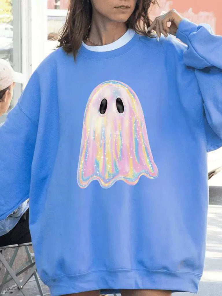 Vintage 1980er Halloween Geist Kürbis Sweatshirt