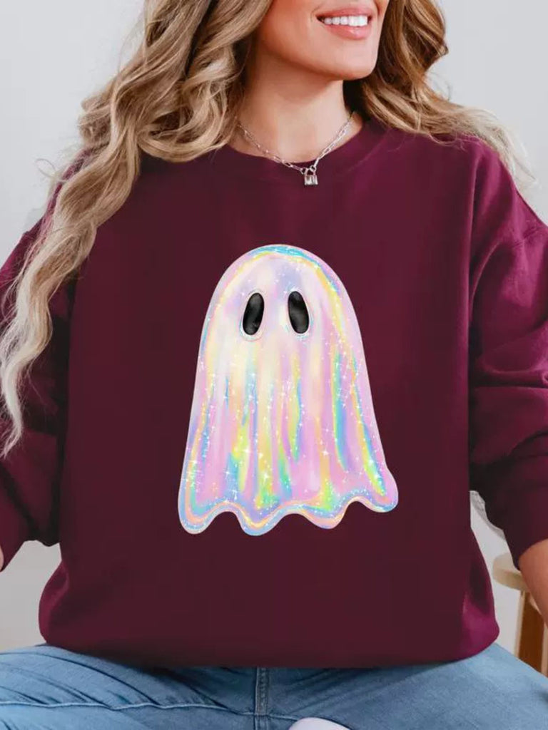 Vintage 1980er Halloween Geist Kürbis Sweatshirt