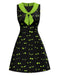 [Vorverkauf] Schwarz & Grün 1960er Halloween Dämonenauge Kleid
