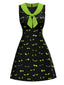 [Vorverkauf] Schwarz & Grün 1960er Halloween Dämonenauge Kleid
