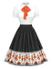 [Vorverkauf] Multicolor 1950er Halloween Tanzen Skeleton Krawattenhals Kleid