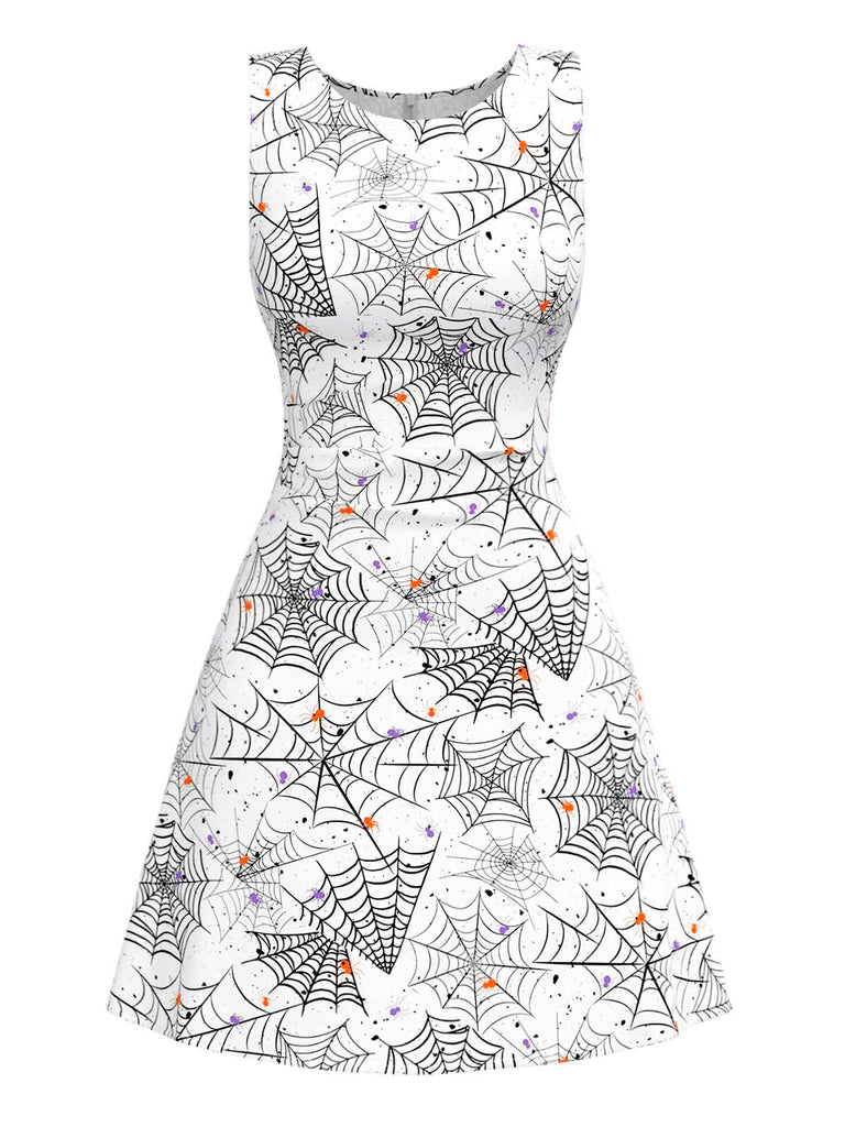 [Vorverkauf] Schwarz & Weiß 1960er Horror Spinnennetz Kleid