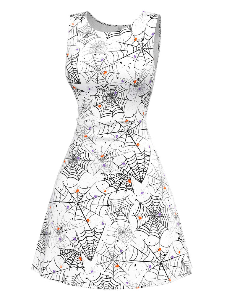 [Vorverkauf] Schwarz & Weiß 1960er Horror Spinnennetz Kleid