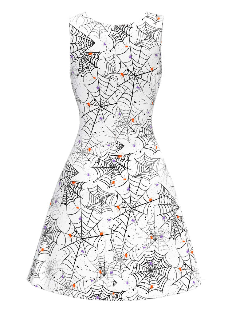 [Vorverkauf] Schwarz & Weiß 1960er Horror Spinnennetz Kleid